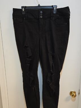 torrid Black Skinny Distressed Jeans